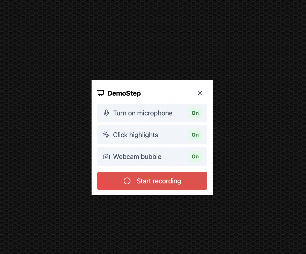 Browser extension for creating and sharing demos